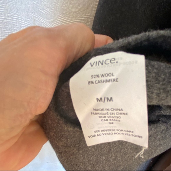 Vince M double faced wool/cashmere reversible coat. Heather grey/ charcoal grey - Picture 6 of 11